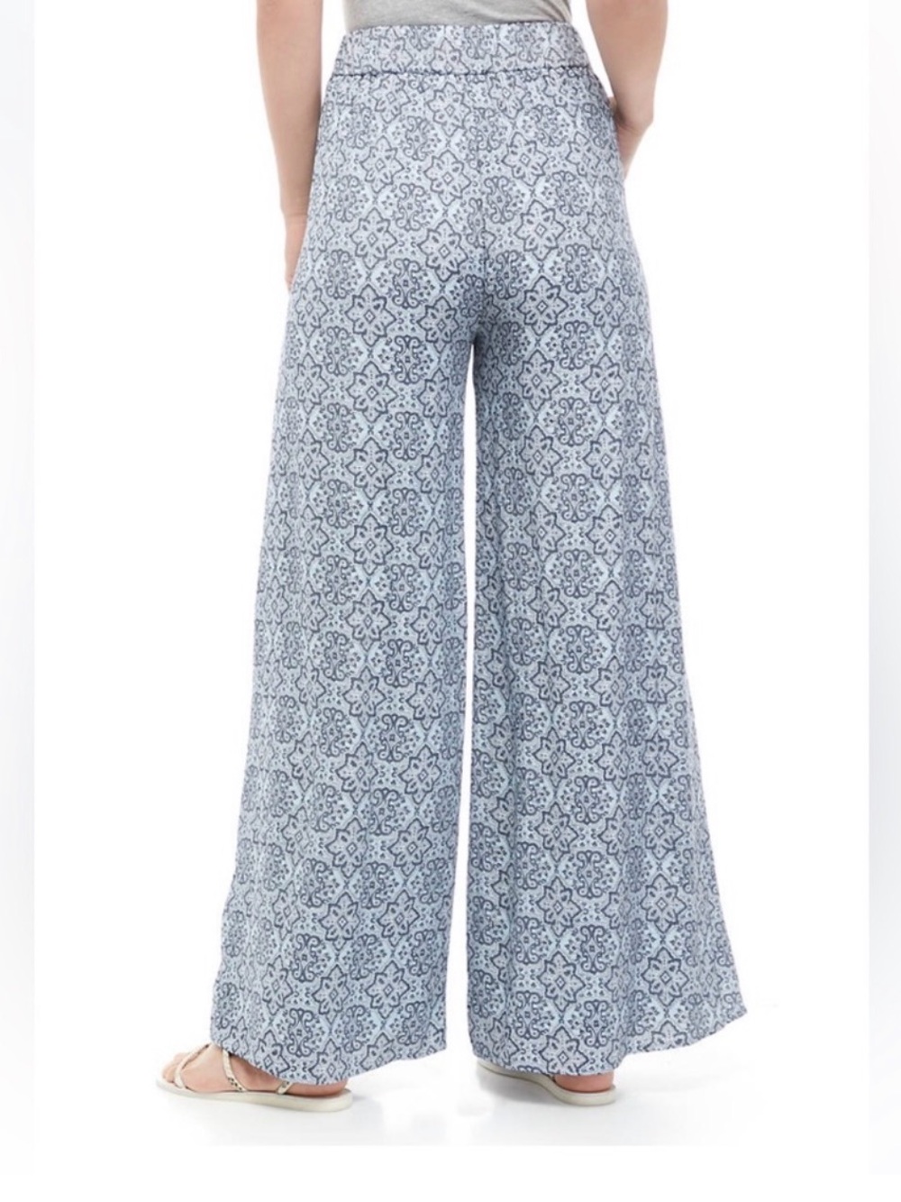 Wonderly Woman’s Blue & White Lined Wide Leg Palazzo Pants, Size XL, NWOT - Picture 2 of 6